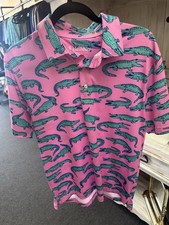 Chubbies Men's Crocodile Print Polo Shirt Size Small