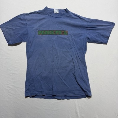 Vintage 90s Fuel Clothing Co Peace Graphic T-Shirt Tee Jays Mens L Blue USA