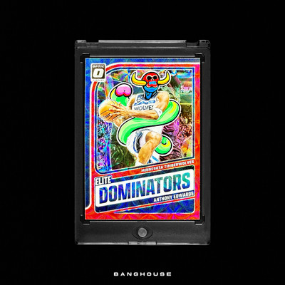 1/1 ANTHONY EDWARDS   ELITE DOMINATORS RED PRIZM SSP   PENINI ONE OF ONE ART