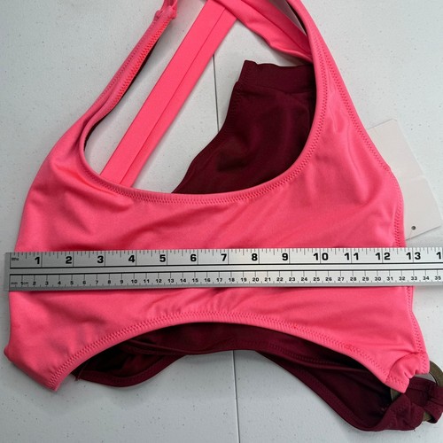NWT Ashley Graham x Swimsuits for All One Piece Cut Out Open Back Pink Size 8 - Picture 11 of 13