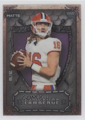 2021 Wild Card MATTE Weekend Warriors /50 Trevor Lawrence Rookie RC Shield nd3