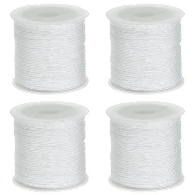 4 Rolls Nylon String Cord 45 Yards 0.8mm Nylon Cord Beading, White