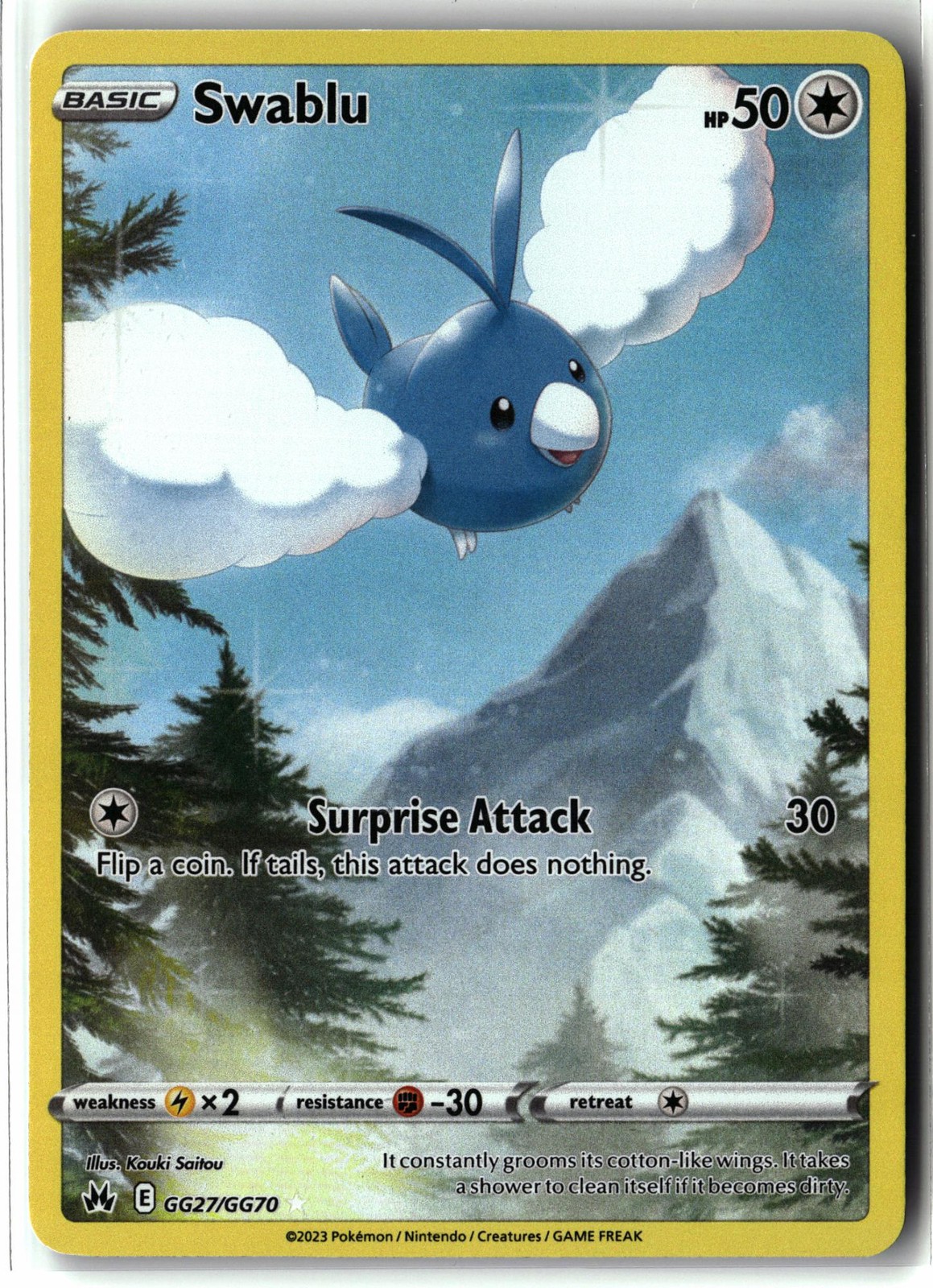 Swablu ⭐️ GG27/GG70 Holo Crown Zenith Galarian Gallery Pokemon NM