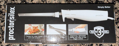 Proctor Silex 74312G Easy Slice Electric Knife - White NIB