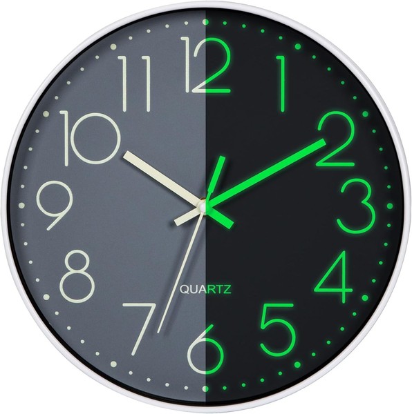 Wanduhr Lautlos 30Cm Modern Leuchtend Batteriebetrieben FüR KüChe BüRo-image