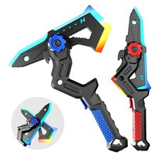 2pk Light Up Sword Axe Toys Rechargeable LED Glowing Mist Spray Sound Kids
