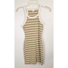 BP Mini Tank Top Sweater Dress Green Pink White Stripes Women Small Summer Beach