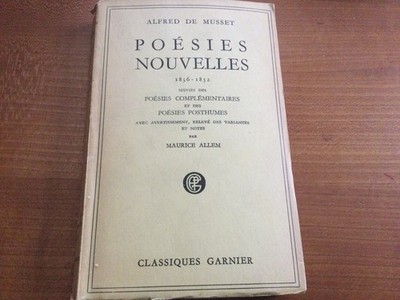 French poetry Of Alfred de Musset, Classiques Garnier