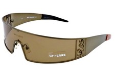 New GIANFRANCO FERRE FF53403 Brown Shield Wrap Sunglasses Italy Unisex