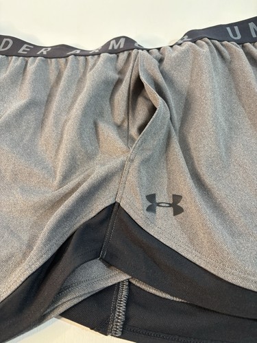 Under Armour Women's XXL Gray Elastic Waist Shorts Pockets Heatgear Loose NWT - Picture 5 of 7