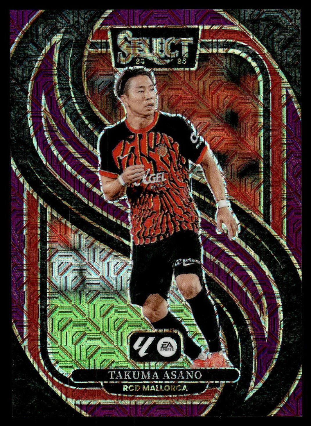 2024-25 Panini Select La Liga #107 Takuma Asano Purple Mojo