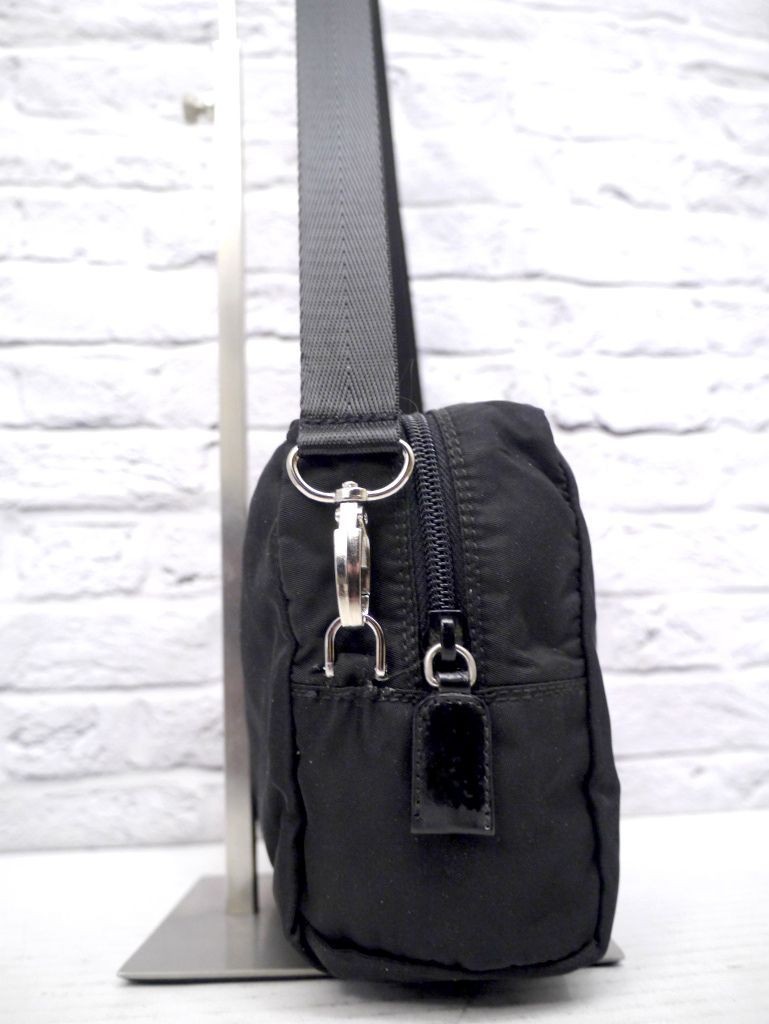 PRADA Tessuto Nylon Saffiano Leather Crossbody Camera Bag Black 7.9 x 4.7 x 3.1" thumbnail 4