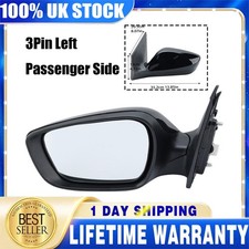 Left Wing Mirror Manual 3Pin Black Passenger Side For Hyundai I30 GD 2012 - 2017