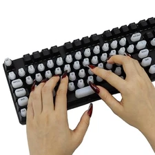 Keyboard Stickers for Long Nails with Letters, Soft Silicone Keyboard Bubbles 