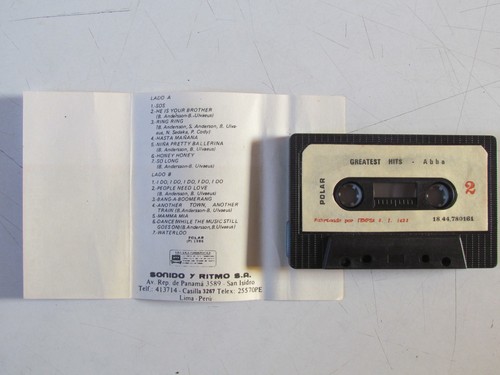ABBA - RARE TAPE CASSETTE - WHITE PAPER LABEL PERU "GREATEST HITS" - Picture 4 of 4