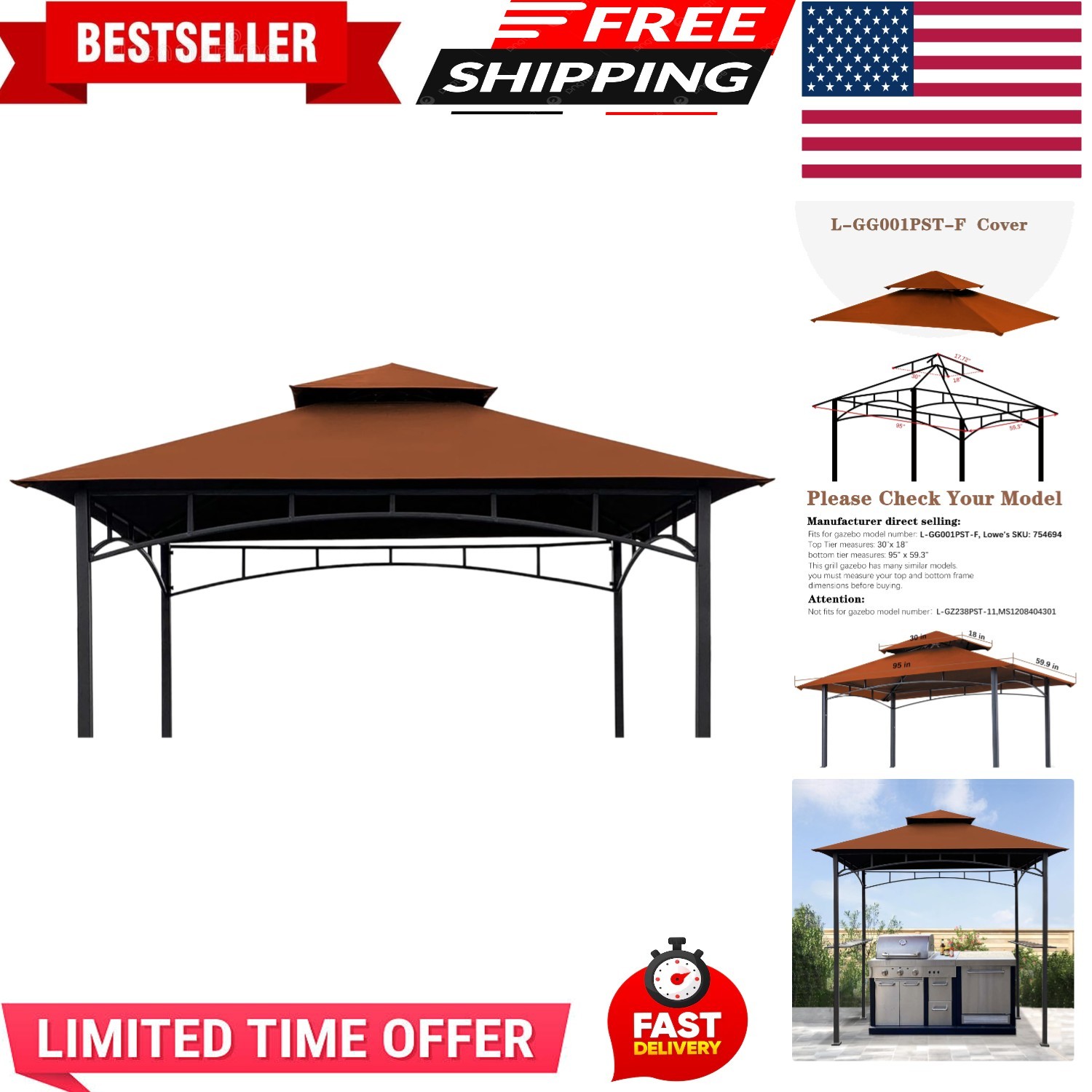 Grill Bbq Gazebo Roof Top For Outdoor