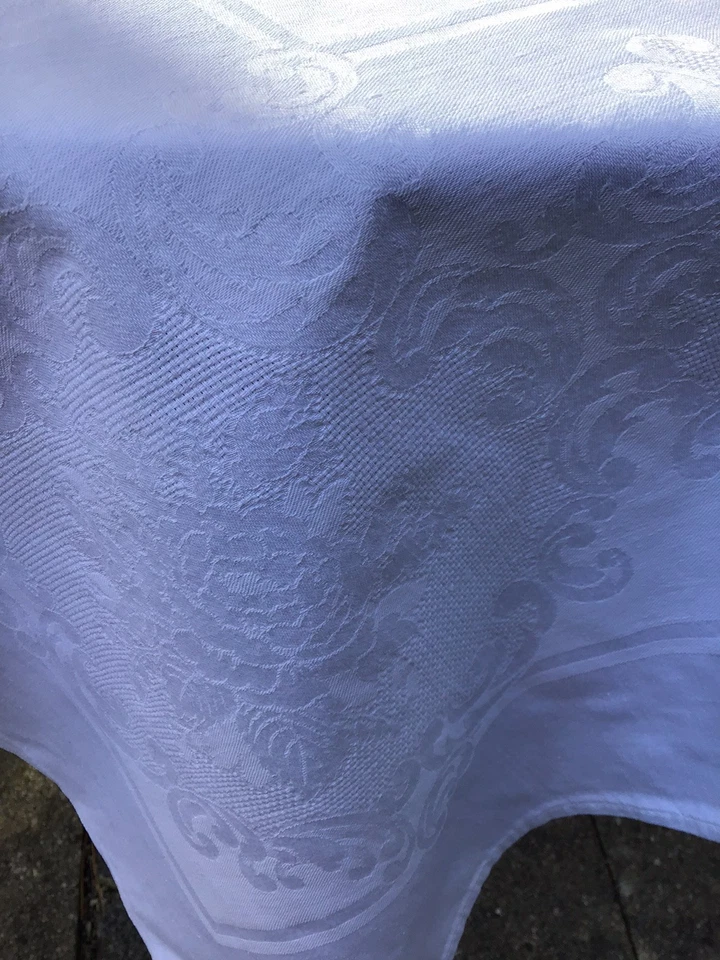 Tischdecke Weiß Vintage 152 cm x 120 cm