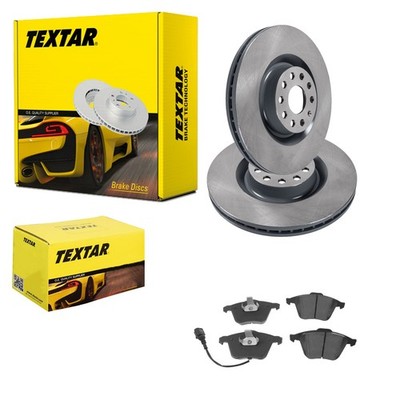 TEXTAR BREMSSCHEIBEN+ BELÄGE VORNE für VW GOLF 5 GTI R32 PASSAT 3C B6 AUDI A3 8P