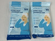 2 Count- Scrubzz No Rinse Shampoo Caps -Elderly, Surgery, Hospital, Travel, Camp