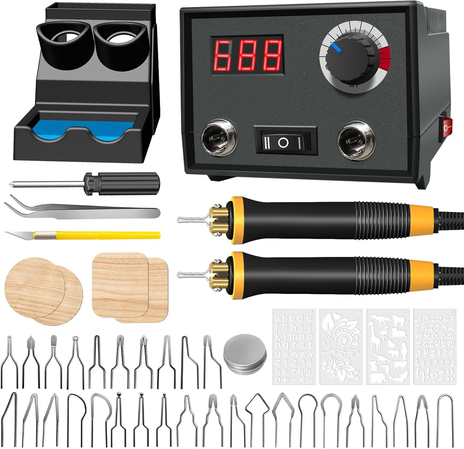 Wood Burning Tool, Wood Burner Kit Pen 25~750℃, Wood Burning Kit with Digital Th