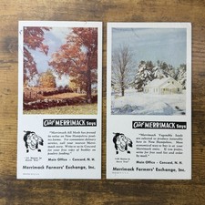 Merrimack Farmers' Exchange Concord NH Ink Blotters Chief Merrimack 1950s Pair
