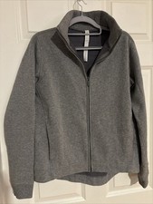 Lululemon Athletica Fleece Lined Full Zip Sweatshirt Jacket Women's Size 6 Gray