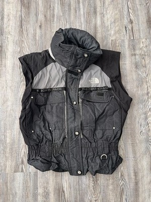 The North Face Steep Tech Vest Women's Black Pinstripe Belted Ski Shell Size 6