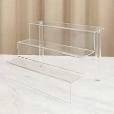 888 Display Three-Tier Acrylic Step Display Ultra Clear and Versatile Risers...