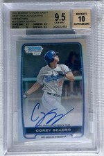 2012 1st Bowman Chrome Draft Refractor Corey Seager AUTO BGS 9.5 GM  - 10 AUTO