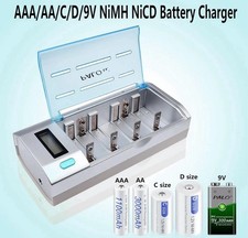 Mspalocell Akku D Batterie mit Universal Akku Ladeger&auml;t Display, 6 St&uuml;ck 8000mAh