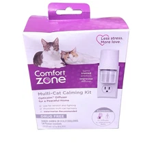 Comfort Zone Multi-Cat Pheromone Formula Diffuser Kit for Cat Calming NEW SEALED