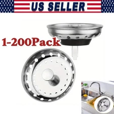 Stainless Steel Home Kitchen Sink Drain Stopper Basket Strainer Waste Plug Lot