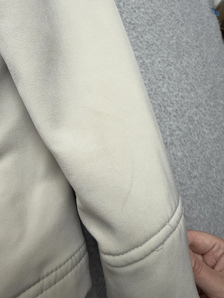 Chaqueta prAna Mujer Mediana Beige Botón Asimétrico Softshell Cremallera Forrada de Vellón Foto 4 de 4