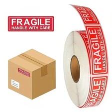 Shipping Stickers - 120pcs Fragile Handle With Care Labels - Red Warning Signs