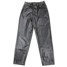 NWT ZARA Mom Fit Faux Leather Pants Sz 4 Black