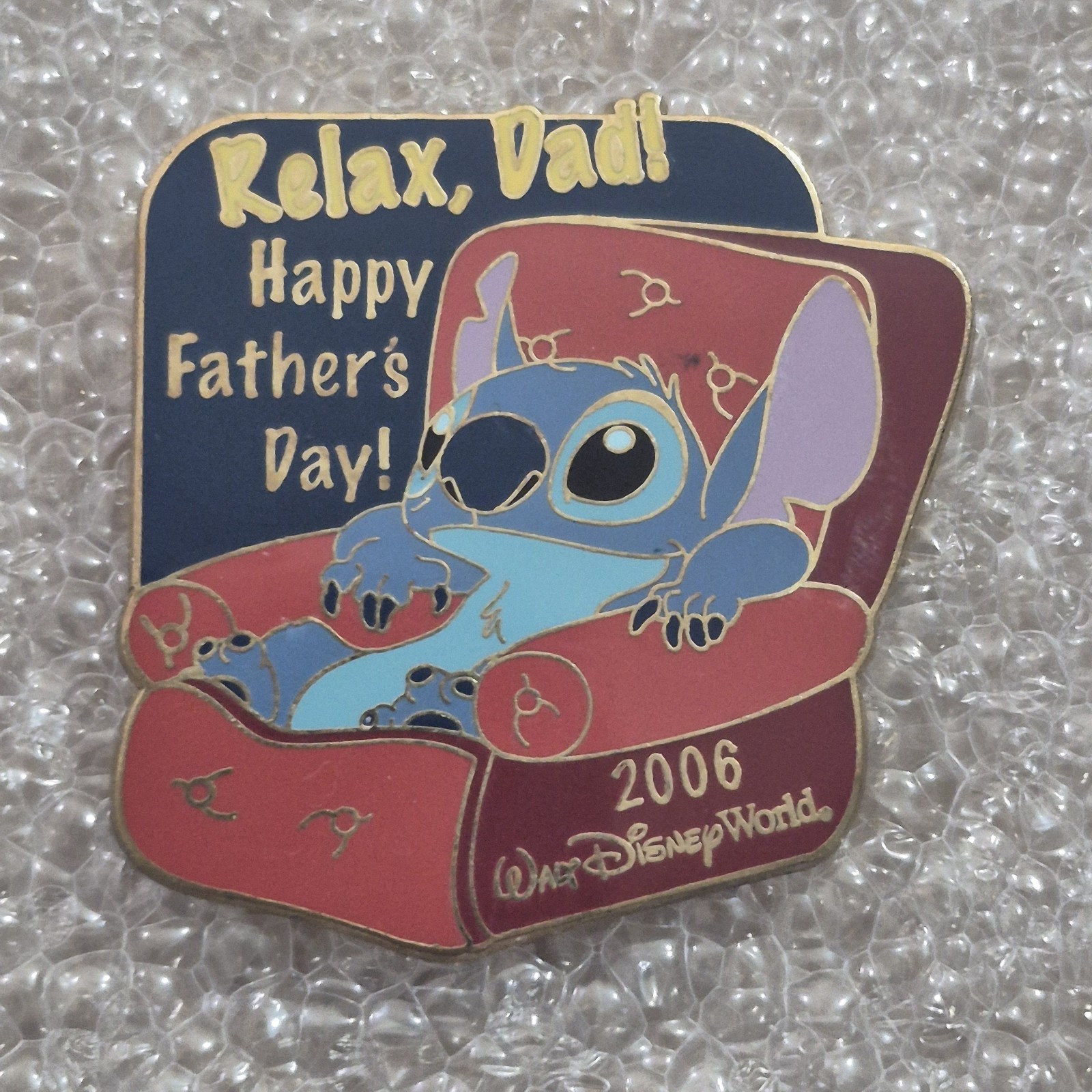  Stitch "Relax Dad" Happy Father's Day 2006 Disney Trading Pin W/ Back