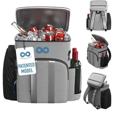 Insulated Backpack Cooler - 54 Cans, 24 Hour Cooling, Wider Straps, Lightweight 