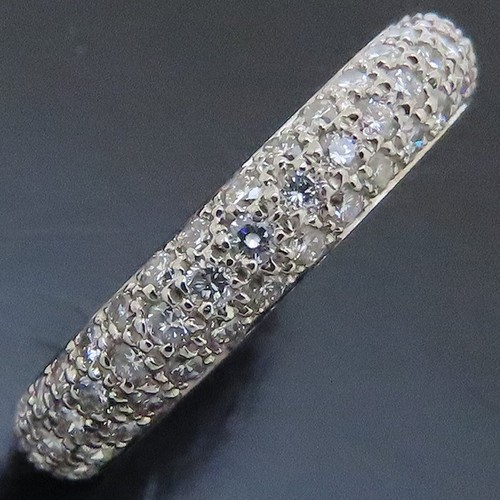 CARTIER Mimistar Eternity Pave Full Diamond Platinum950 ring Size 49 /293511 - Picture 5 of 6