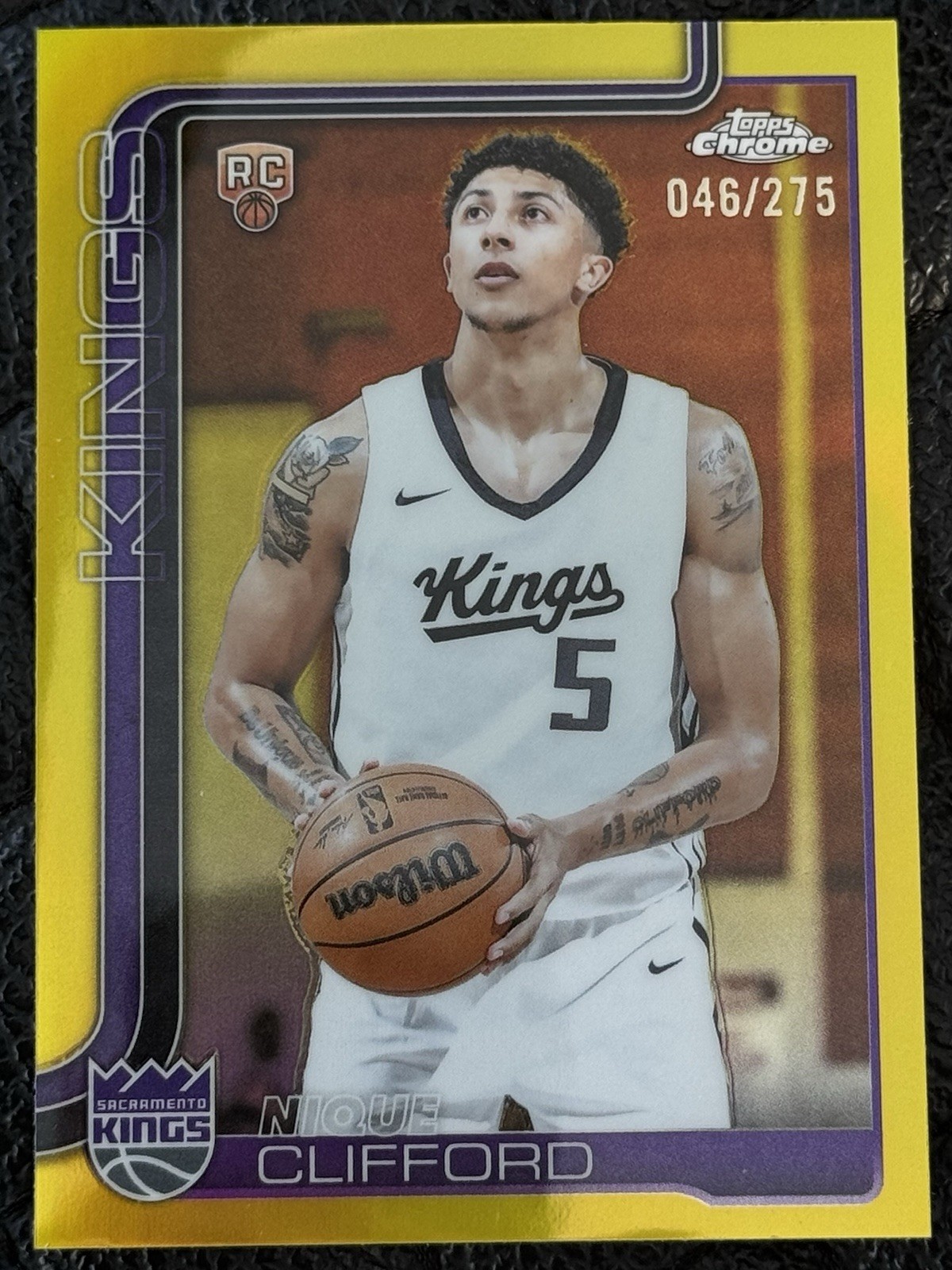 Nique Clifford Rookie True Yellow Refractor #274 2025-26 Topps Chrome (RC) /275