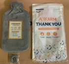 XXL - Pasper Hot Water Bottle with fluffy soft Grey Cover. FAST/FREE DISPATCH!!