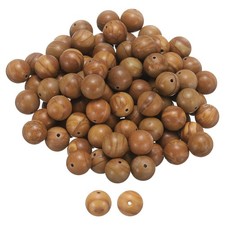 100pcs Wooden Grain Yellow Gemstone Natural Stone Beads 10mm Round Loose Bead