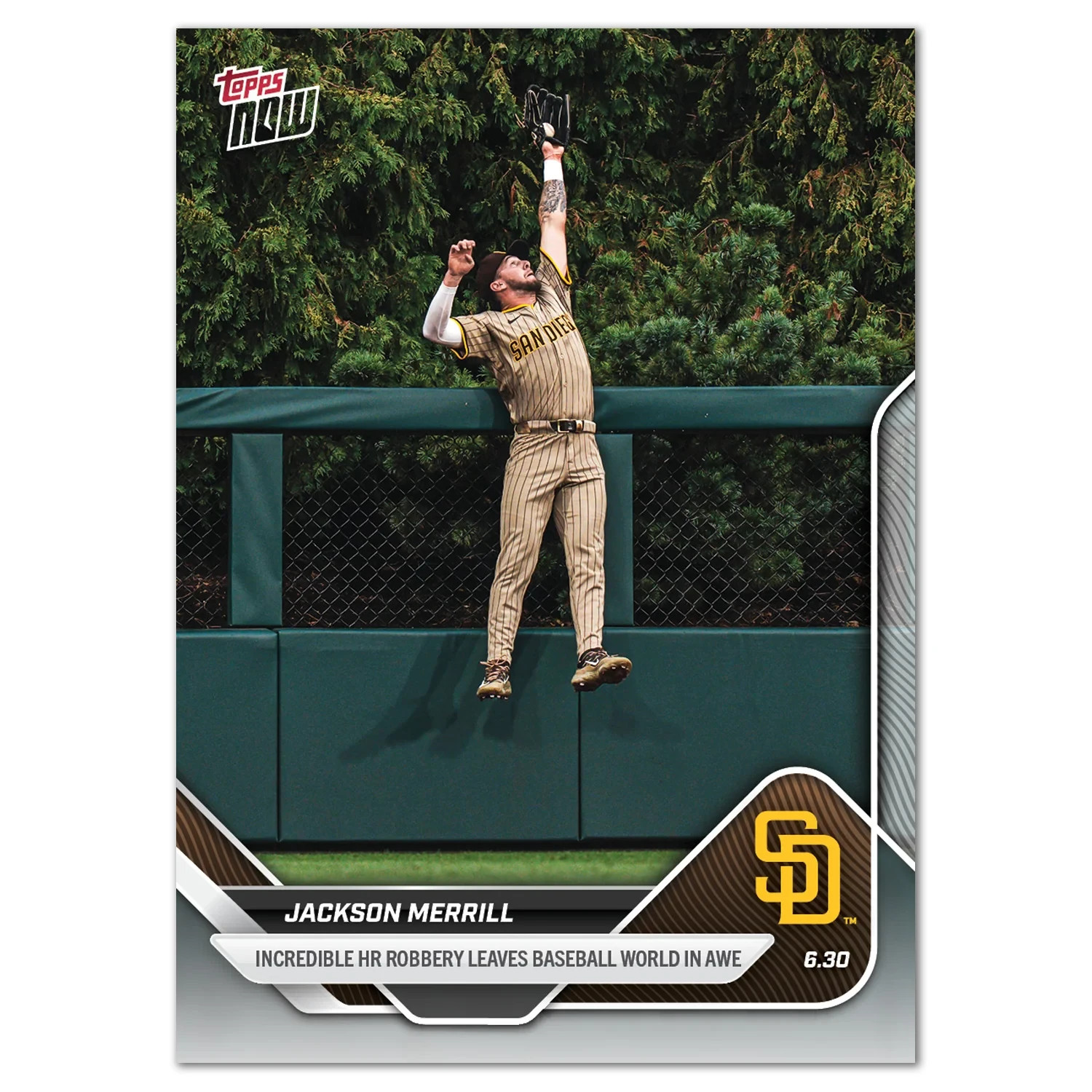 2025 Topps Now Card 367 Jackson Merrill Incredible HR Rob -25 Cents Shipping!
