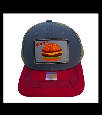 Hamburger Trucker Hats Snapback Caps Burger Patch Baseball Hat Mesh Cap Cute