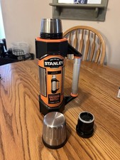 Stanley Stainless Steel Vacuum Flask 1.1 Quart Orange Insulated with Handle