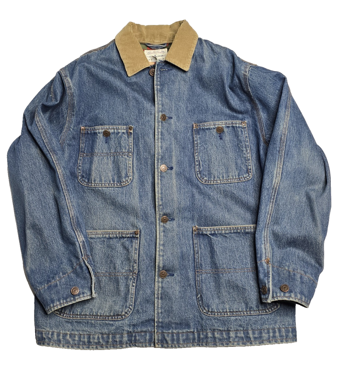 Vintage 90s Ralph Lauren Aztec Blanket Lined Denim Jacket Made in