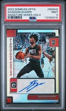 2022 PANINI DONRUSS OPTIC SIGNATURE SERIES HOLO #SSSHS SHAEDON SHARPE PSA 9 AUTO