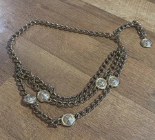 Vintage Gold Tone Three Adjustable Medalian Belt up to 38 Inch