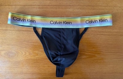 New Calvin Klein Mesh Thong Pride, Black, Medium | eBay