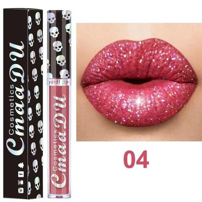 Matte Shiny Metallic Lip Gloss Lipstick Waterproof Long Lasting Glitter Lipstick