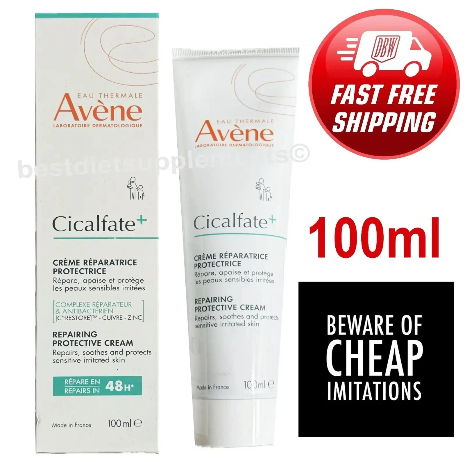 AVENE CICALFATE (+) SKIN REPAIR CREAM 100 ml 3.38 fl oz NIB Exp.Date: 03/2029